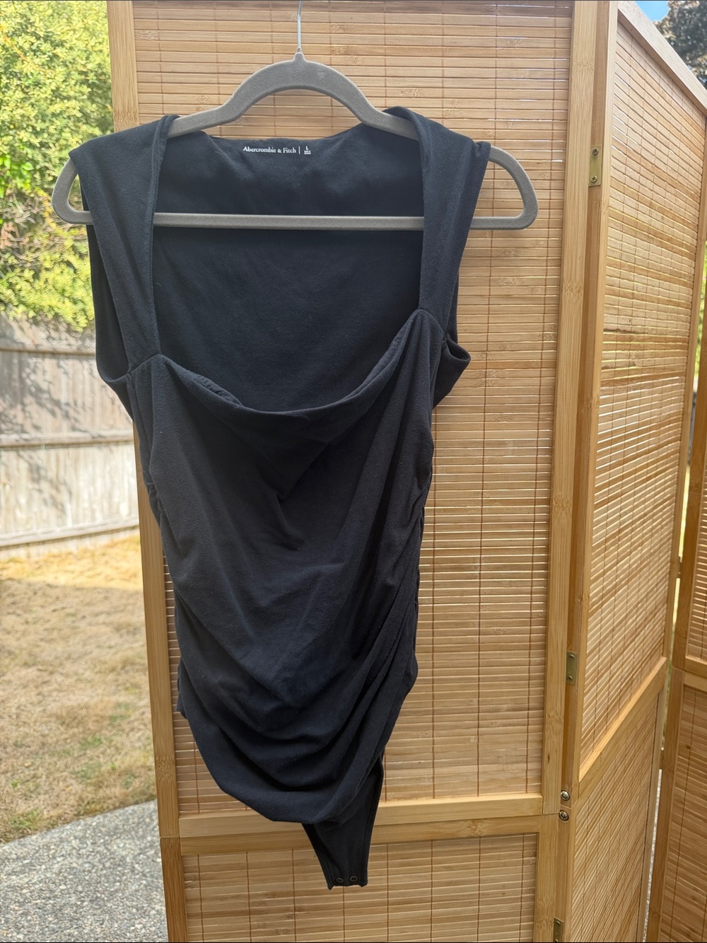 Abercrombie & Fitch Black Cowl Neck Tank Bodysuit